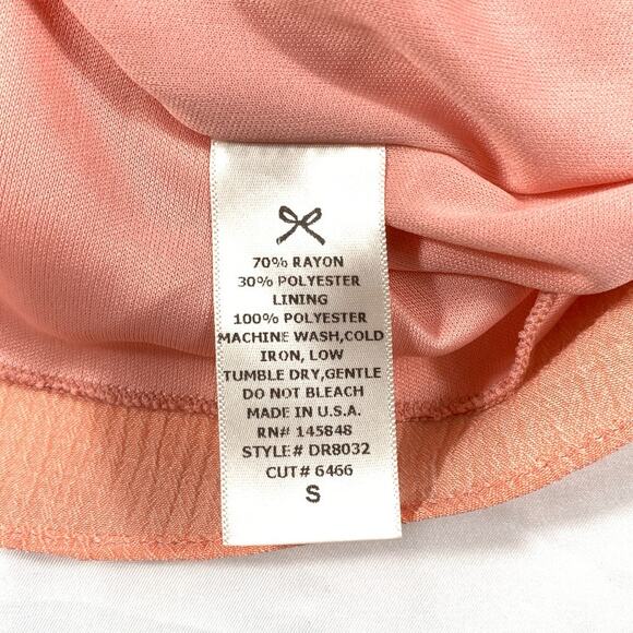 Floral Embroidered Prairie Collar Beach Coastal Pink Dress Sml Chiffon Sun Dress - Picture 7 of 8